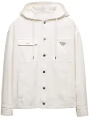 [Prada] hooded denim jacket XL White