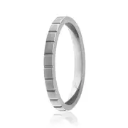 Silicone Wedding Stackble Lines Single Ring - Silver by ROQ for Women - 6 mm Ring