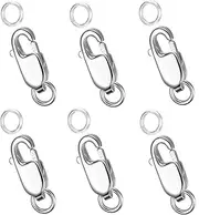 Dailyacc 925 Sterling Silver Lobster Clasp with Closed Jump Rings Gold Necklace Clasps and Closures for Jewelry Bracelet Extender,Made in Italy