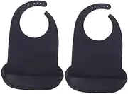 Adult Bibs for Men Women Washable Silicone Adult Bibs for Elderly with Crumb Catcher