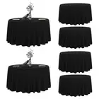 Round Tablecloth,6 Pack 120inch Stain and Wrinkle Resistant Polyester Table C...