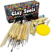 Pottery Tool Kit and Polymer Clay Tools Set for Modeling Sculpting Carving To...