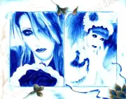 8x10 Original Ink Drawing Mana JRock Visual Kei Malice Mizer Moi Dix Mois