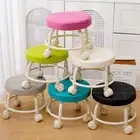 360 Degree Rotating Round Stool With Wheels Waterproof Low Seat Pedicure
