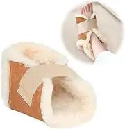 Mybow Sheepskin Heel Protectors for Pressure Sores Lambs Wool Foot Pillow Sheepskin for Bed Sores Medical Heel Booties Ulcer Cushion Bedridden Lambs Wool Padding for Foot Surgery Heel Pain Relief