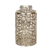 SSH COLLECTION Jali 29. 5cm Tall Lantern/Vase - Antique Nickel