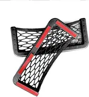 Car Mesh Storage Holder Pockets, 20cm x 8cm, 2 Packs, Black