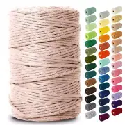 Cotton Single Strand 3mm Macrame Cord 220 Yards - 4mm 5mm Soft Macrame Rope P...