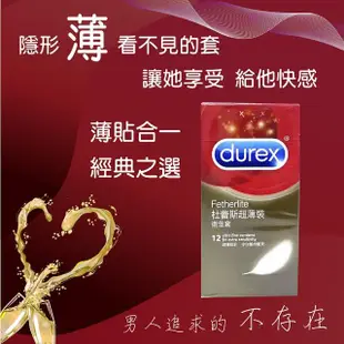 【Durex杜蕾斯】★超薄裝保險套12入/盒