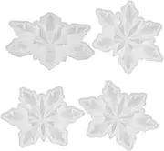 TOKIDNY 4pcs Snowflake Stencil I Can Mold Fake Pendant Keychain Snowflake Mold Decorations Party Xmas Tree Hanging Ornament Faux Can Mini Fondant Xmas Hanging Noel Ornaments for Silica Gel