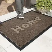 Color&Geometry Outdoor Mats for Home Entrance Heavy Duty, Front Door Mat Outside Entrance for All-Season Weather Non Slip, Welcome Mat for Front Door with Durable Rubber Backing, Brown 17”X29”