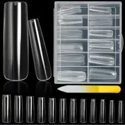 240Pcs Extra Long Nail Tips with Box, YeahMiya Clear XXL Straight Tapered