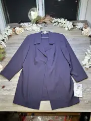 Fashion Bug Blazer Jacket Size 18W Plus NEW WITh TAGS Purple Pin Striped