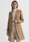 REISS Harlow Wool Blend Mid Length Coat Jacket in Camel