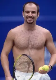 Andre Agassi USA at a practice session during the Australian Open - Old Photo
