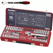 Sidchrome 60 Piece 1/4″ Drive Metric & AF Shifter & Bits Socket Set SCMT10355
