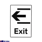 3x Warning Notice Exit Sign Left Arrow Office 200x300mm Metal Al Waterproof