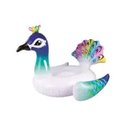 Lazy Dayz Peacock Float Luxe Ride-On Inflatable Summer Fun Pool Beach Toy 168cm