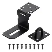4 Inch Right Angle Stainless Steel Door Locks Hasp Latch with Screws, Black
