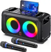 Karaoke Machine with 2 Wireless Microphones