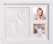 Baby Hand and Footprint Kit, Clay Casting & Photo Memory Keepsake Frame, Newborn