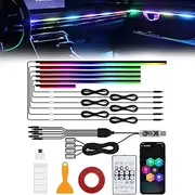 NeoFlow Dynamic RGB Interior Light Kit-6 Light Strips Kit, Ambient Lighting Car Interior LED Strip Lights,with Smart APP,Adjustable Brightness for Lnterior into A Dynamic and Colorful Space (Kit)
