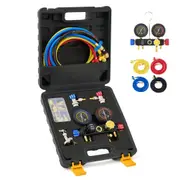 AC Manifold Gauge Set with Hoses 4 Valve Automotive AC Manifold Gauge Kit