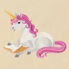 Reading Book Unicorn Kids Hand Towel Set Embroidered Children