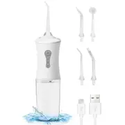 Cordless Electric Water Flosser Teeth Cleaner Portable Oral Irrigator with 4 Nozzles-White