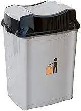 Outdoor Trash Can 6/12/20/30/50/80L Plastic Swing-Top Trash Can, Removable Kitchen Bathroom Garbage Can with Swing Lid for Indoor, Outdoor and Commercial Use Outside Garbage can(6L,Khaki)