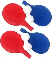 VICASKY 2Sets Outdoor Table Tennis Racket Set for Durable Plastic Paddles with Balls Lightweight Beginner for Kindergarten Fun and Family Blue