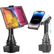 Car CupHolder Tablet Mount Adjustable Gooseneck for iPhone iPad Tablet 4.7"-13"