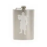 Renaissance Faire - Knight #4 Armored Swordsman Siege -8 oz etched flask