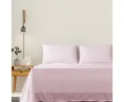 Justlinen 3 Piece 1200TC Ultra-Soft Microfibre King Single Bed Sheet Set - Light Pink