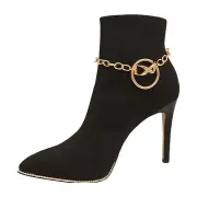 Women Gold Metal Chain Bracelet Shoe Bow Infinity Charm Anklet Amazing Accessory