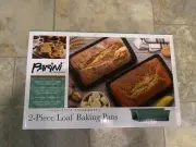 NEW IN BOX Parini 2-piece Twin Loaf Baking Pans 10.25”x5.75”x2.75”- Green