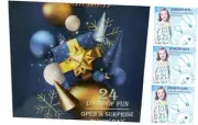 Girls Advent Calendar Princess 2024, 24 Pcs Blue Ice Princess Toys for