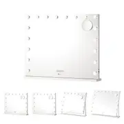 Oikiture Hollywood Mirrors Makeup Magnifying Mirror Bluetooth with LED Lights