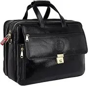 [Da leather villa] LV Top Grain Natural Leather Office leather Laptop Shoulder Bag For Men Office Use Laptop Compartment Size H16 x L12 x W6 INCH | 24 Liters