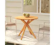 outdoor furniture wooden table 85cm round acacia wood durable design