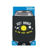 Alcohol Best Drinker Solar System - Funny Novelty Stubby Holder With Base