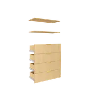 Lugna Sand 4 Drawer 2 Shelf Insert Kit - To Suit 900 x 380mm Cabinet Shell