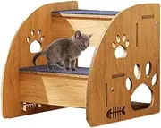 Pet Steps for Cats - Cat Steps Dog Ramp Indoor,Cat Stairs Wooden Pet Steps, Pet Support Stairs, Soft Pet Stairs, Dog Bed Steps, Dog Stairs Non-Slip for Large/Medium/Small Dogs & Cats