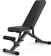 LINBOLUSA Foldable Weight Bench - Adjustable Bench for Full Body Workout, Fully Upright Backrest Design, Multi-Purpose Incline Decline Bench - 2025 Version Black