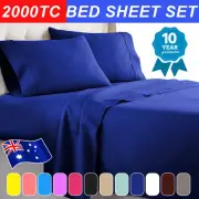 5 Stars Hotel 2000TC Soft Bed Sheet Set Single/Double/Queen/King/KS Size Bed