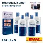 5 x Restoria Discreet Grey Hair Covering Hair Colour Restoring Cream 250 ml