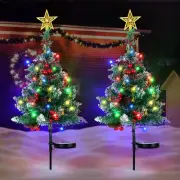 2Pcs Solar Christmas Tree Lights Outdoor Decorations, 20 LEDs Path Lights 8-M...