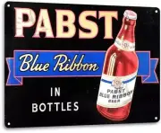 Pabst Beer Bottle Logo Retro Vintage Wall Decor Bar Man Cave Metal Tin Sign New