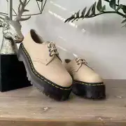 Dr MARTENS 1461 QUAD II SHOES Platform Leather Parchment Beige size UK 4 EU 37 6