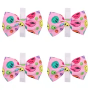 4x Eco-Pup Themed Dog/Pet Dress Up Costume Bow Tie Smiley Coloured Pattern